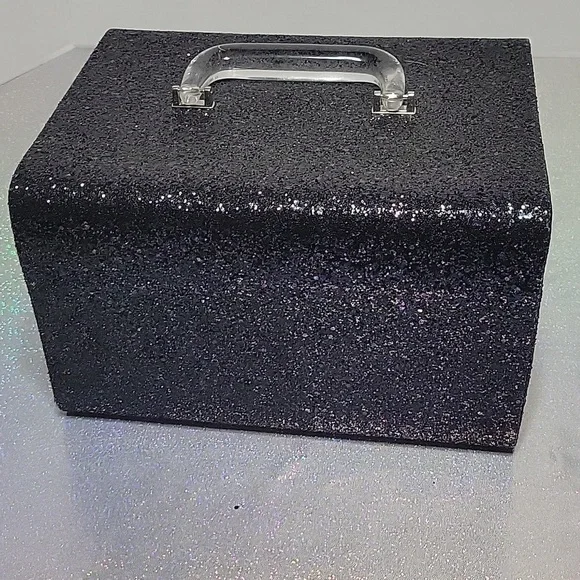 HTF Victoria Secret 2014 Glitter Makeup Cosmetic Train Case/ Box - Picture 5 of 11